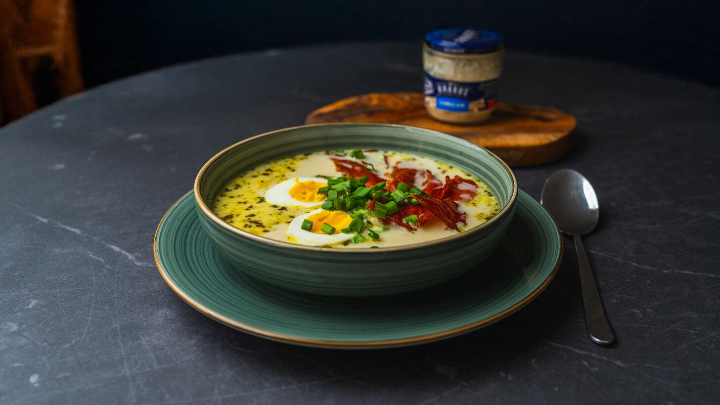 Wielkanocna zupa chrzanowa z szynką