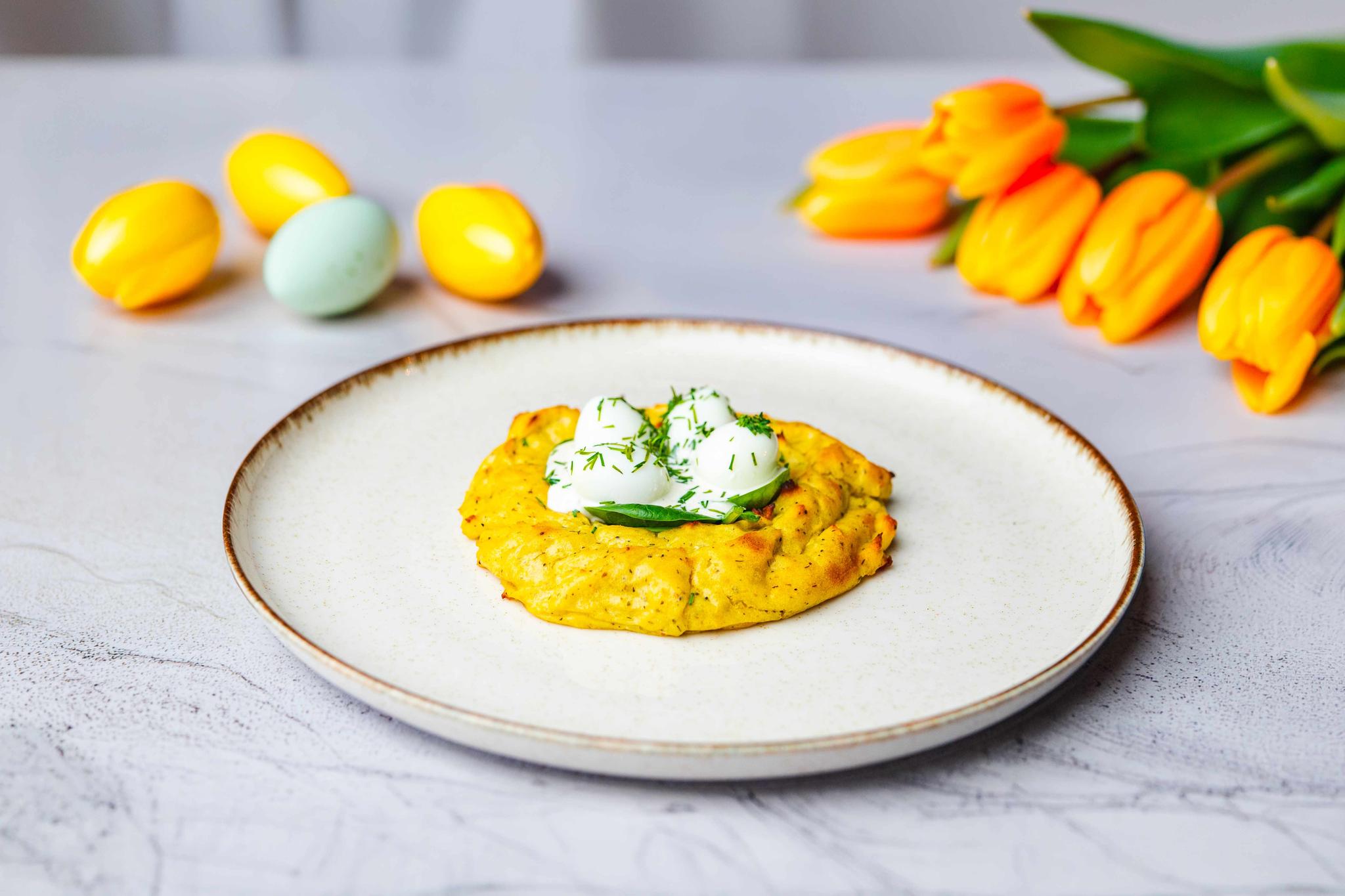 Gniazdka ziemniaczane z jajkiem przepiórczym